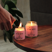 Load image into Gallery viewer, Let That Shit Go (pink)- Funny Candle