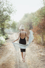 Load image into Gallery viewer, Fatima Hand-loomed Raw Cotton Scarf, in Black