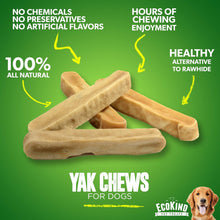Load image into Gallery viewer, EcoKind Himalayan Yak Cheese Dog Chew | All Natural Premium Dog Treats, Healthy &amp; Safe for Dogs, Long Lasting, Treats for Dogs, Easily Digestible, for All Breeds &amp; Sizes (Large, 4-Pack)
