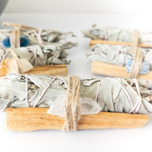 Load image into Gallery viewer, Palo Santo, Sage &amp; Crystal Smudging Bundle
