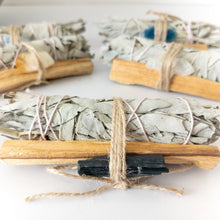 Load image into Gallery viewer, Palo Santo, Sage &amp; Crystal Smudging Bundle
