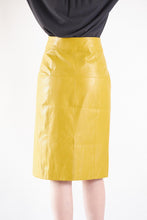 Load image into Gallery viewer, Glossy Vegan Leather Pencil Skirt – Women’s Chic Faux Leather Skirt
