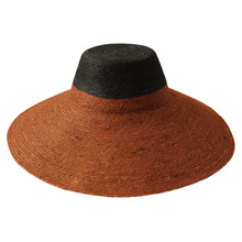 Load image into Gallery viewer, RIRI DUO Jute Handwoven Straw Hat in Burnt Sienna &amp; Black
